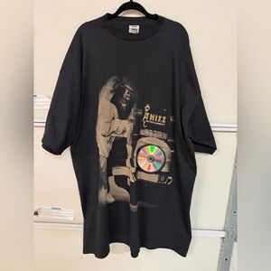 Black Graphic Short Sleeve Tee with Metallic CD Accent